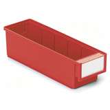 Storage Shelf Poly Bin and Label with Shield, Red, 11.81 x 3.62 x 3.22”, Case of 30 Bins redirect to product page